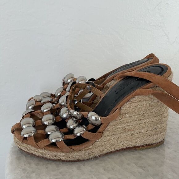 MOVING SALE EVERYTHING MUS GO - Alexander Wang Taylor Suede Wrap Wedge Sandal - Picture 4 of 12
